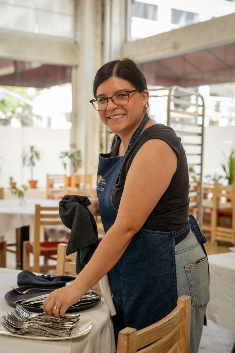A team member during service